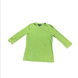 Jones New York lime, green and white polkadots top.    T1